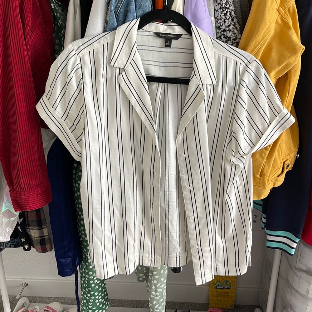 banana republic striped shirt